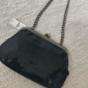 Black metallic bag from Express
